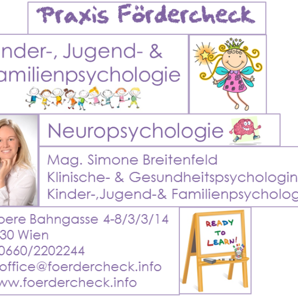 Praxis Fördercheck –  Kinder-, Jugend- & Familienpsychologie / Neuropsychologie – Mag. Simone Breitenfeld