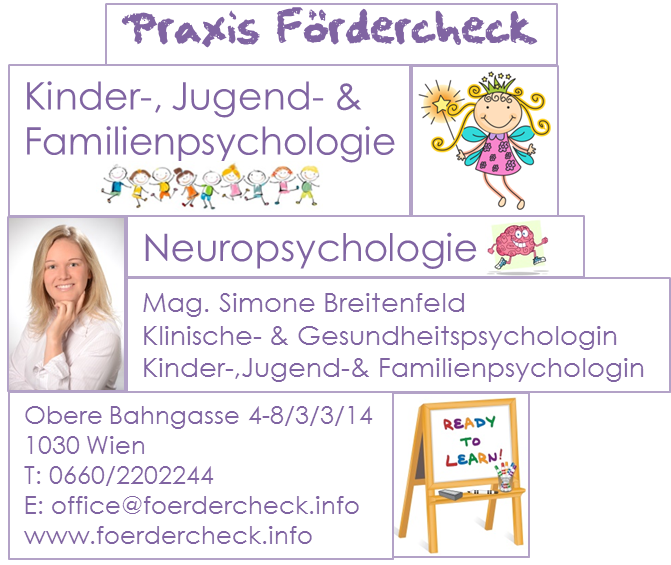 Praxis Fördercheck –  Kinder-, Jugend- & Familienpsychologie / Neuropsychologie – Mag. Simone Breitenfeld